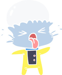 weird flat color style cartoon alien