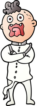 vector gradient illustration cartoon mad man