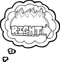 thought bubble cartoon right symbol