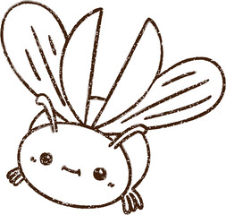 Flying Bug Charcoal Drawing
