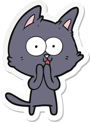 sticker of a funny cartoon cat