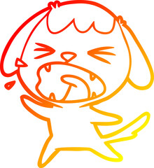 warm gradient line drawing cute cartoon dog barking