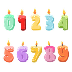 set of number birthday candles