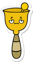 sticker of a cute cartoon school bell