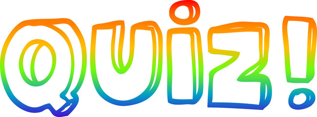 rainbow gradient line drawing cartoon word quiz