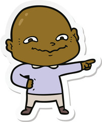 sticker of a cartoon creepy guy