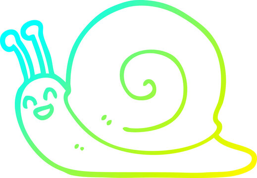 recommend clip art: cold gradient line drawing cartoon snail