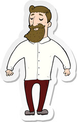 sticker of a cartoon bearded man