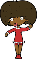 cartoon waving girl