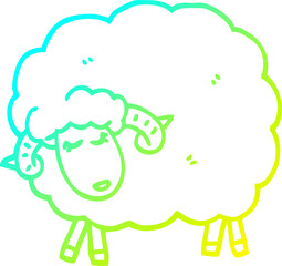 cold gradient line drawing cartoon black sheep