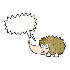 speech bubble textured cartoon hedgehog
