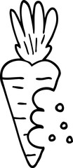 line drawing cartoon carrot with bite marks