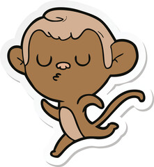 Obraz na płótnie Canvas sticker of a cartoon monkey