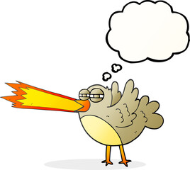 thought bubble cartoon bird