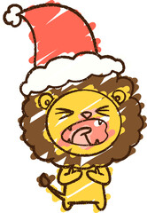 Christmas Lion Chalk Drawing