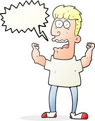 speech bubble cartoon stressed man