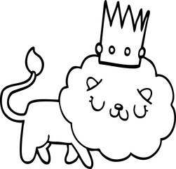 cartoon lion with crown