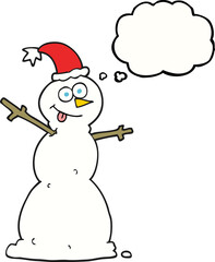 thought bubble cartoon snowman