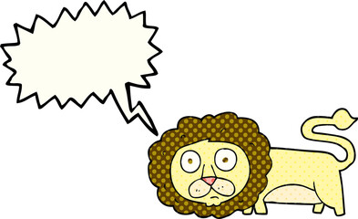 comic book speech bubble cartoon lion