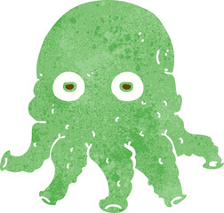 cartoon alien squid face