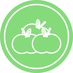 pile of apples circular icon