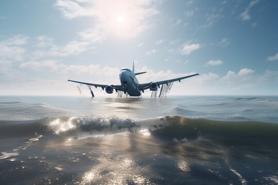 plane falling into the sea, Generative AI