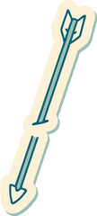 tattoo style sticker of an arrow