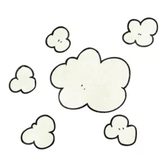 Fototapete Rund textured cartoon steam clouds © lineartestpilot