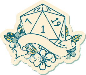 natural one d20 dice roll illustration