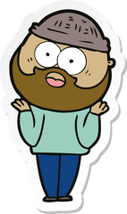 Obraz premium sticker of a cartoon bearded man