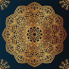 Vector luxury mandala with golden arabic islamic background premium vector