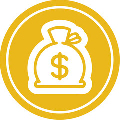sack of money circular icon