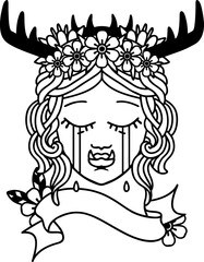 crying orc druid character face illustration