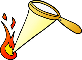 cartoon doodle magnifying glass