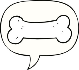 cartoon bone and speech bubble