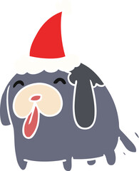 christmas cartoon of kawaii dog