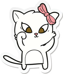 sticker of a cartoon cat