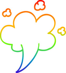 rainbow gradient line drawing cartoon gust of air
