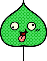 comic book style cartoon expressional leaf