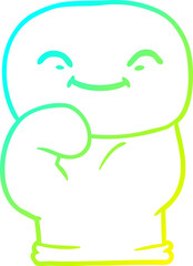 cold gradient line drawing cartoon boxing glove
