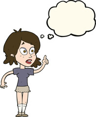cartoon woman asking question with thought bubble