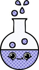 comic book style cartoon test tube