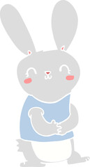 Obraz na płótnie Canvas cute flat color style cartoon rabbit