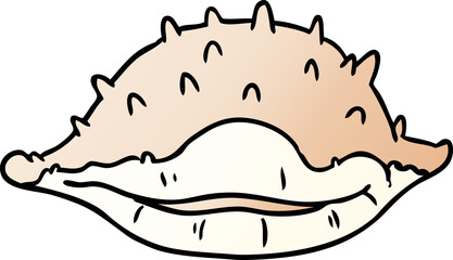 gradient cartoon doodle of a sea shell