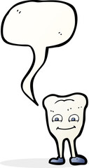 cartoon tooth   with speech bubble
