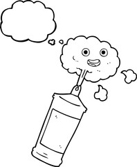 thought bubble cartoon spraying whipped cream