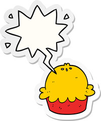 cartoon pie and speech bubble sticker