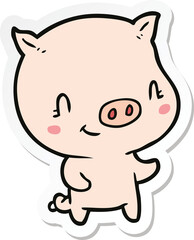 Obraz na płótnie Canvas sticker of a cartoon pig