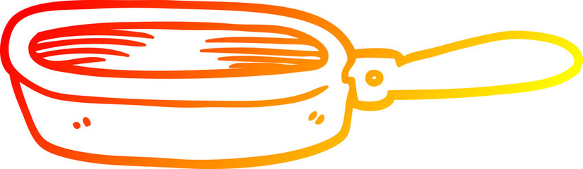 Obraz premium warm gradient line drawing cartoon frying pan