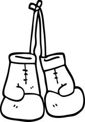 black and white cartoon boxing gloves